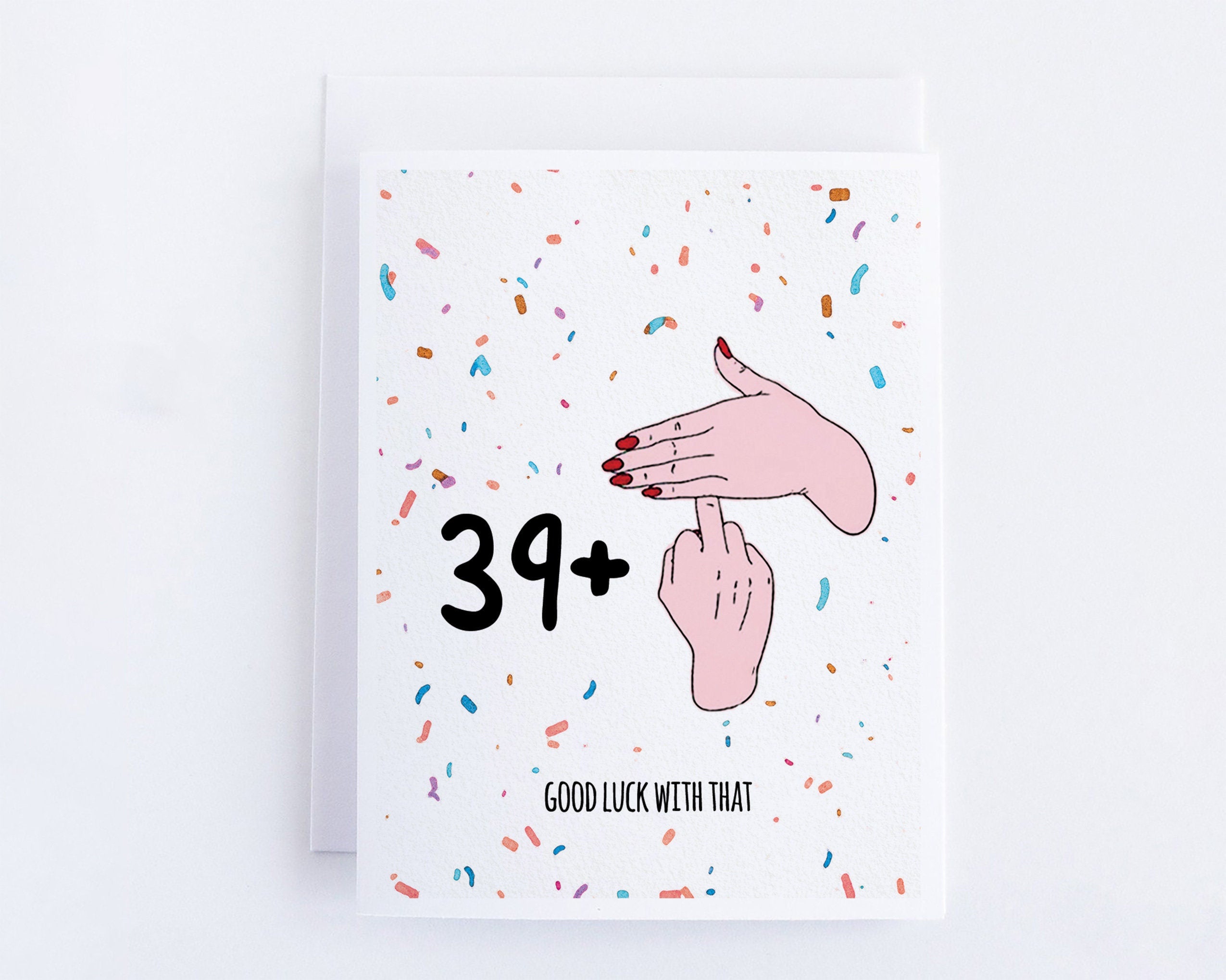 Offensive 40th birthday card, Funny Birthday Cards For Best Friends, Rude Forty Bday Cards For Her, Happy Birthday Of 40 Middle Finger Swear – Liyana Studio